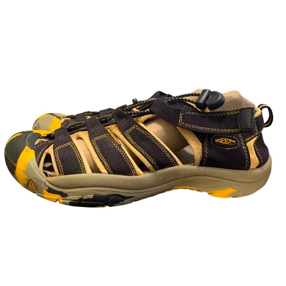 Keen Mens Water Sandals‎ Shoes Straps Closed Toe Yellow Black Outdoor Footwear